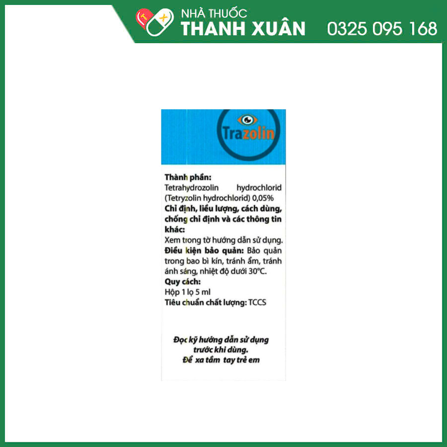 Trazolin 0,05 thuốc điều trị kích ứng và dị ứng ở mắt
